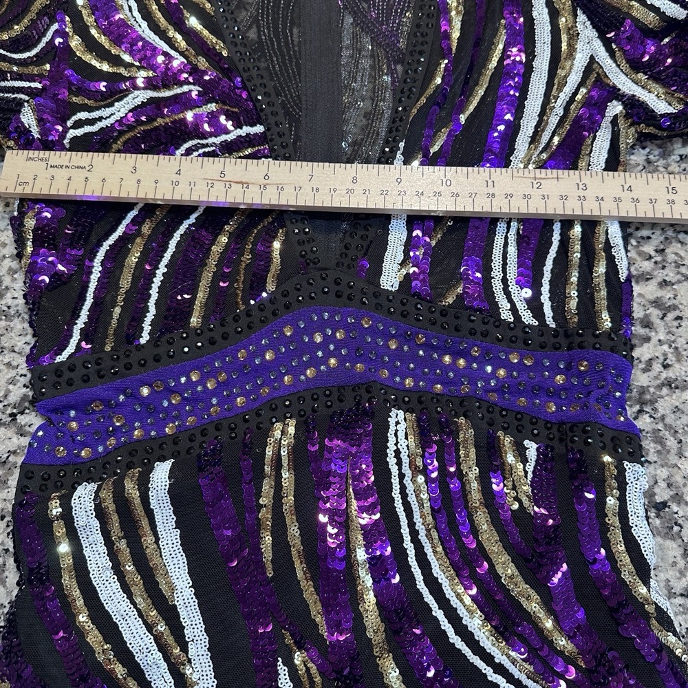 NWT Fashion Nova Women's Medium Multi Color Sequin Dress PROM Party News Year - Picture 10 of 12